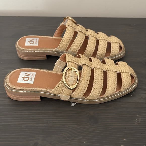 DV By Dolce Vita Falcon Raffia Buckle Mules Slip On Natural Size 8 - Picture 6 of 13